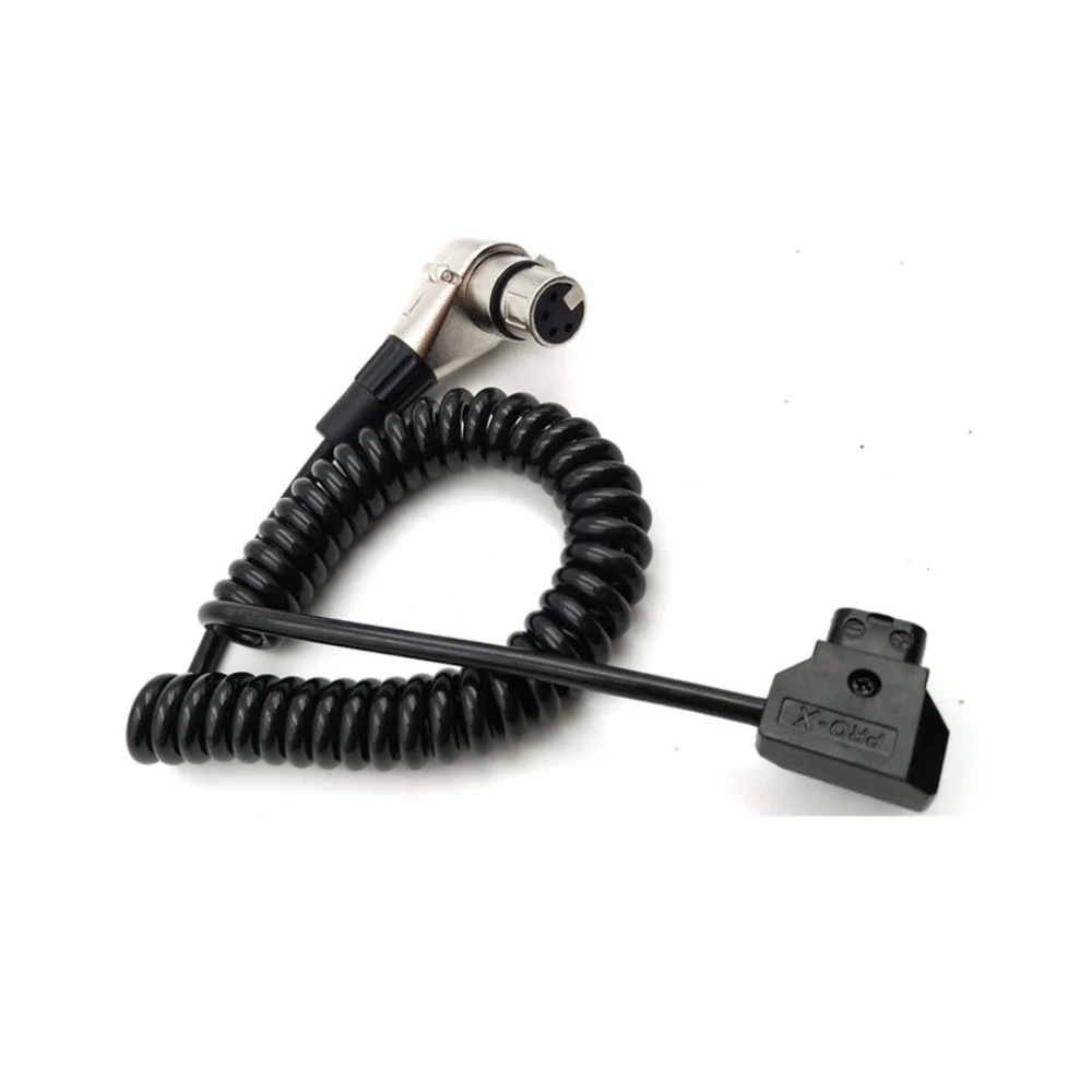 

New D-Tap Male to Angle 4-Pin XLR Female Spring Extension Cable for Sony Canon Monitor Camera