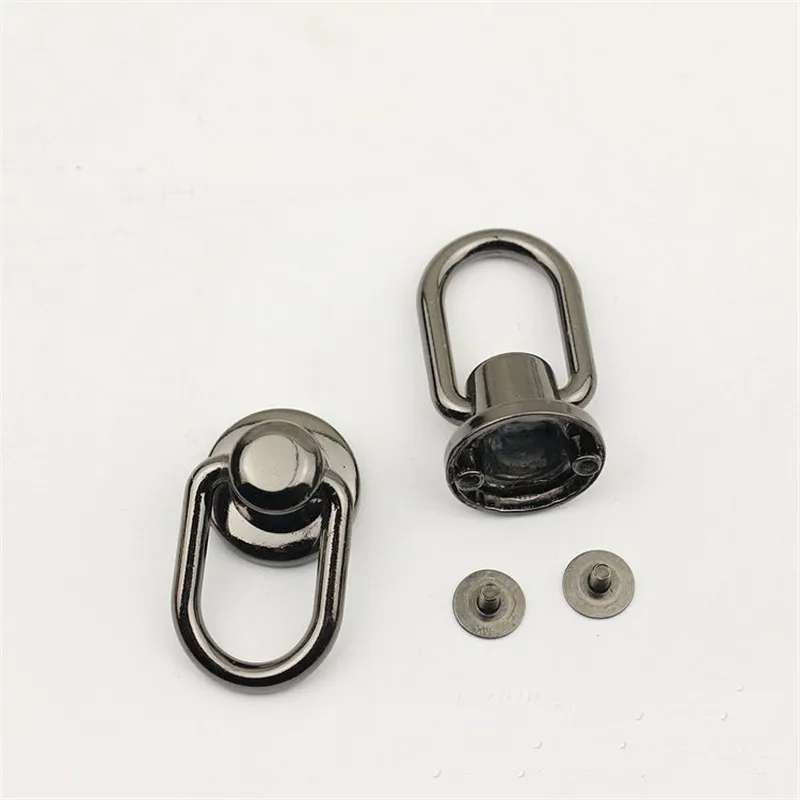 20Pcs 15mm Bag Hang Ear Strap Side Ring Buckle Nailing Screws Loop Hook Clasp Chain Clip Clamp Pendant Rivet Clasp Accessory