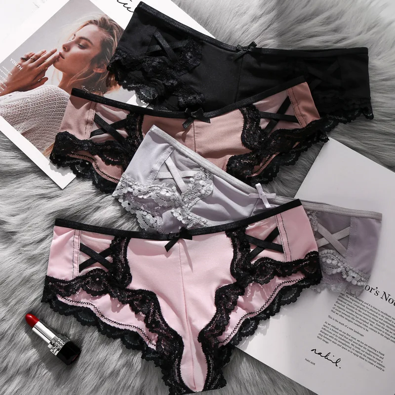 

Sexy lace breathable lady low-waisted triangle panties cross-border foreign trade manufacturers direct sales wholesale