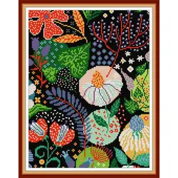 Fiori colorati kit punto croce 14CT 11CT ricamo su tela stampato ricamo fai-da-te set da cucito artigianato in tessuto decorazione domestica