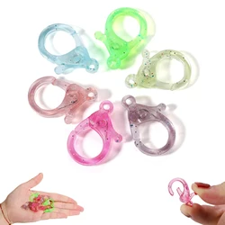 30Pcs/Lot Multicolor Transparent Acrylic Plastic Lobster Clasps Cute Lanyard Hooks For Key Chain Toy Chain DIY Handmade Crafts