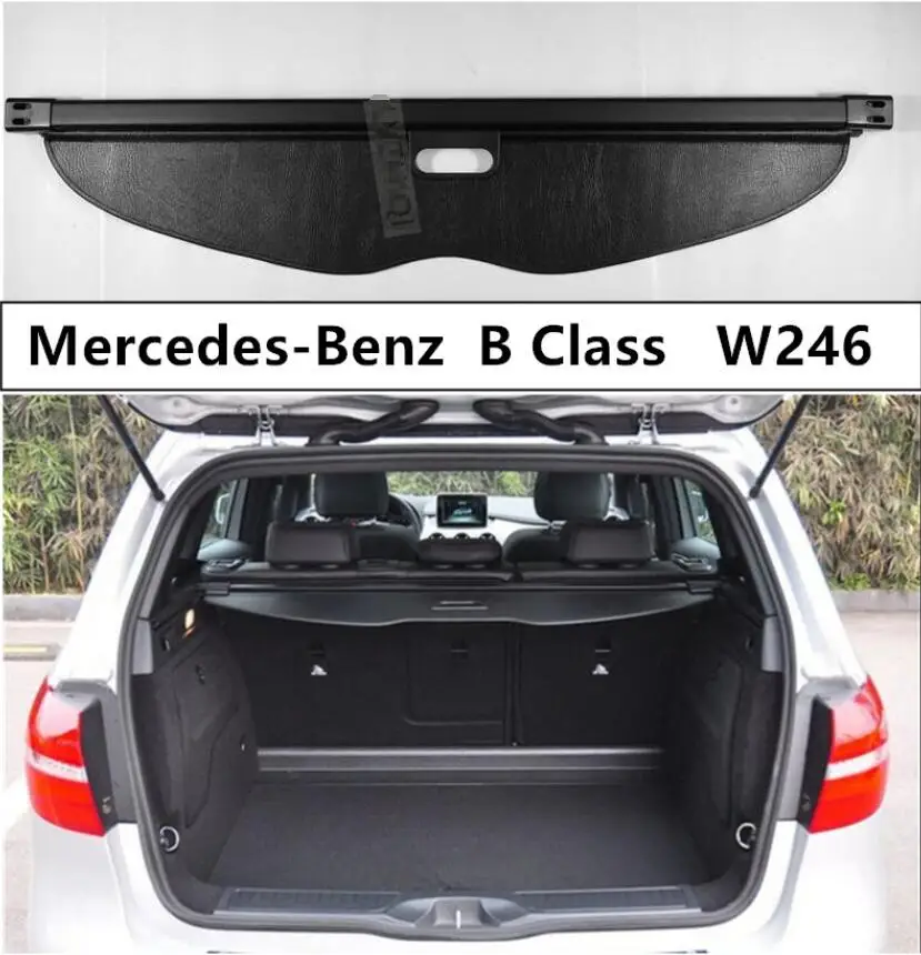 For Rear Trunk Cargo Cover For Mercedes-Benz B Class W246 B180 B200 2015 2016 2017 2018 High Qualit Security Shield Auto Accesso