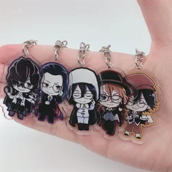 Anime Dogs Keychain Nakajima Atsushi Dazai Osamu Ryunosuke Akutagawa Cosplay Key Chain Pendant Cartoon Badge