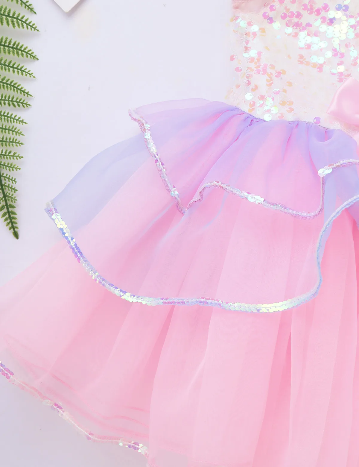 Vestido de Ballet con tutú para niña, traje de baile lírico con lentejuelas brillantes, leotardo de gimnasia con empalme de malla