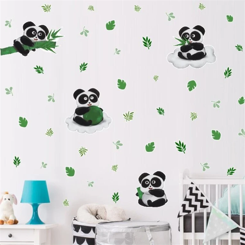 Lovely Cartoon panda wall stickers for children\'s room living room bedroom wall decoration home decoration door stickers