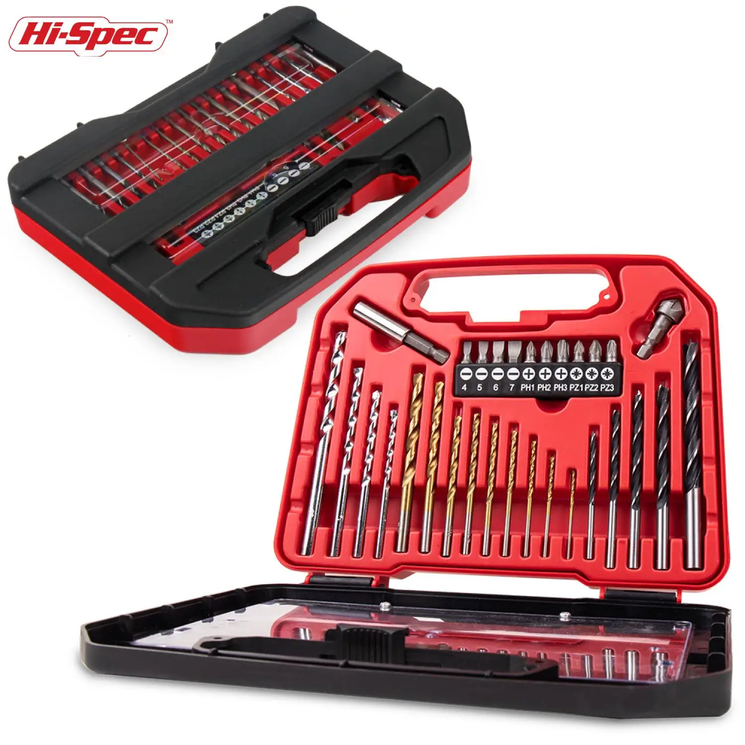 Hi-Spec 30Pc HSS Logam Bor Bit 1/4 Titanium Woodworking Kayu Bor Mansonry Memutar Bor Bit untuk Logam Kayu Plastik Dalam Kasus