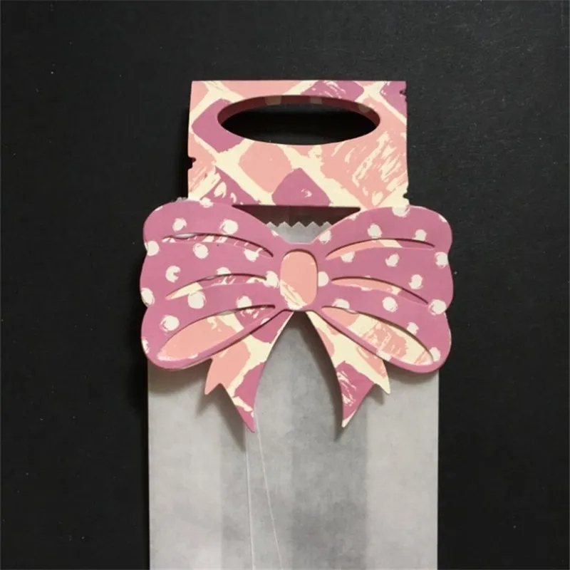 2pc bag topper present card bowknot metal die decoration for scrapbook punching card cutting DIY process edge cutting