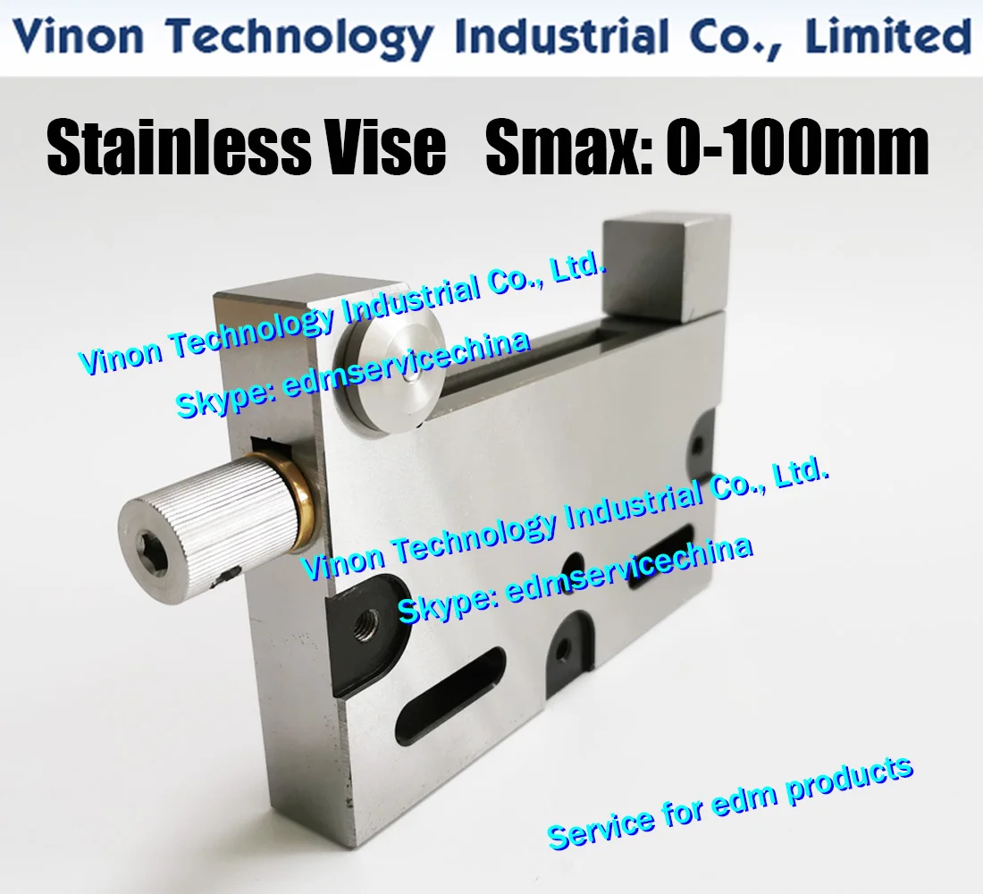 VISE-100 Precision Stainless Vise Max Open:0-100mm (152Lx100Hx20W), Wire-EDM Vise, Precision Vise of Stainless Hold range 100mm