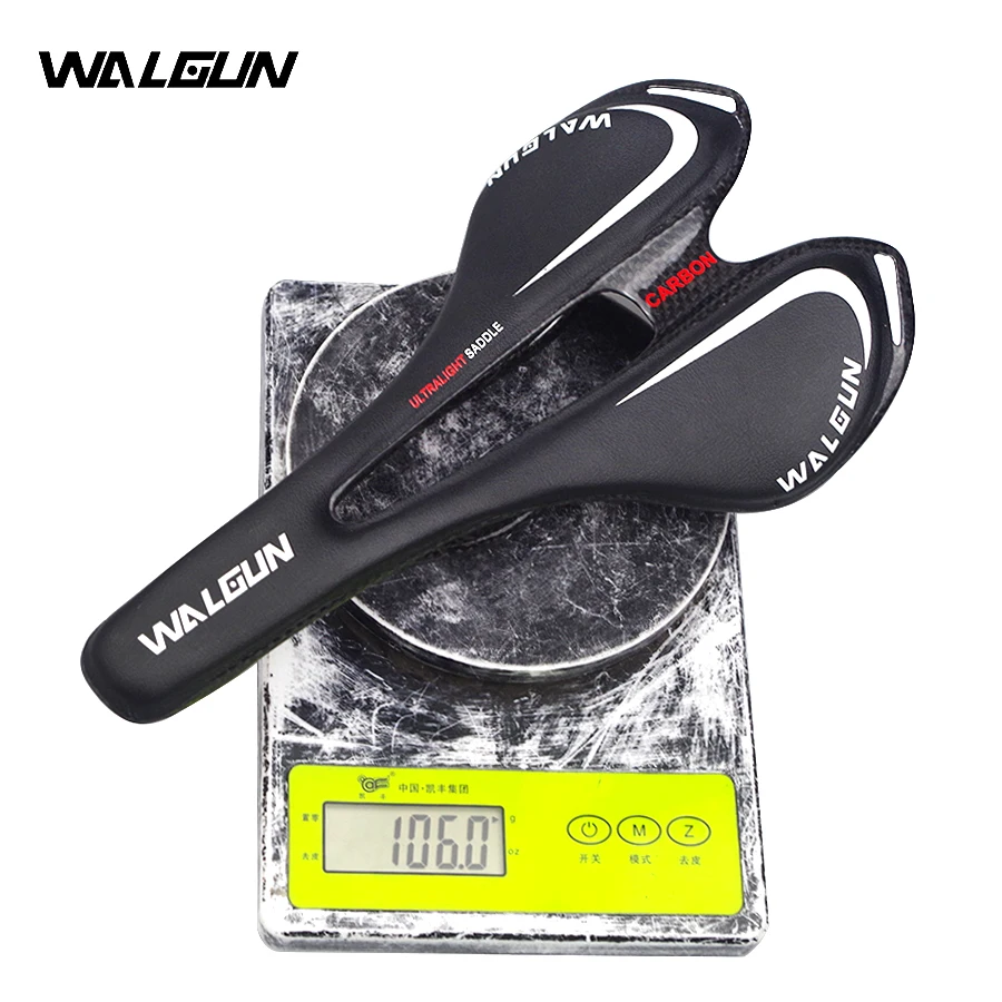 WALGUN Full Carbons Fiber Saddle Ultralight Bike Saddle Road Mtb Mountain Bicycle Seat Bike Hollow Saddle Bicycle Parts