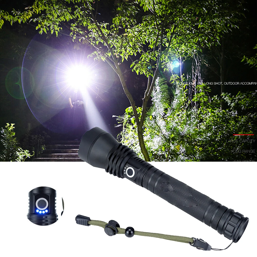 X71 X82 X92 Powerful Flashlight Super Bright USB Zoom Tactical Torch 18650 or 26650 Rechargeable battery hand light telescopic