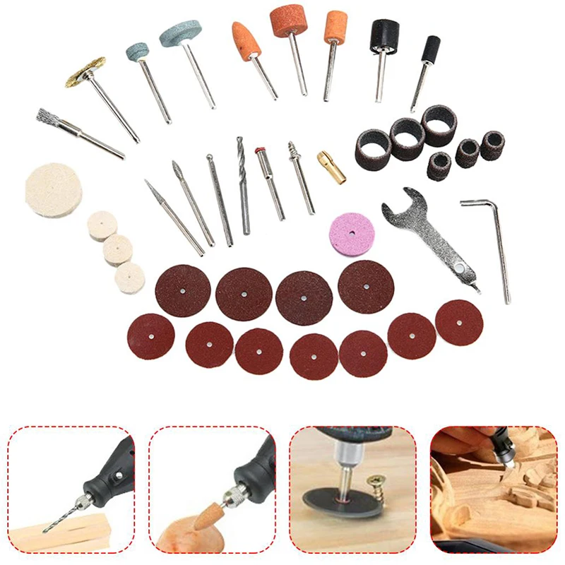 40Pcs Electric Grinder Parts Hardware Rotary Tools Accessory Set Fits For Dremel Drill Carving Grinding Polishing Accessories AA