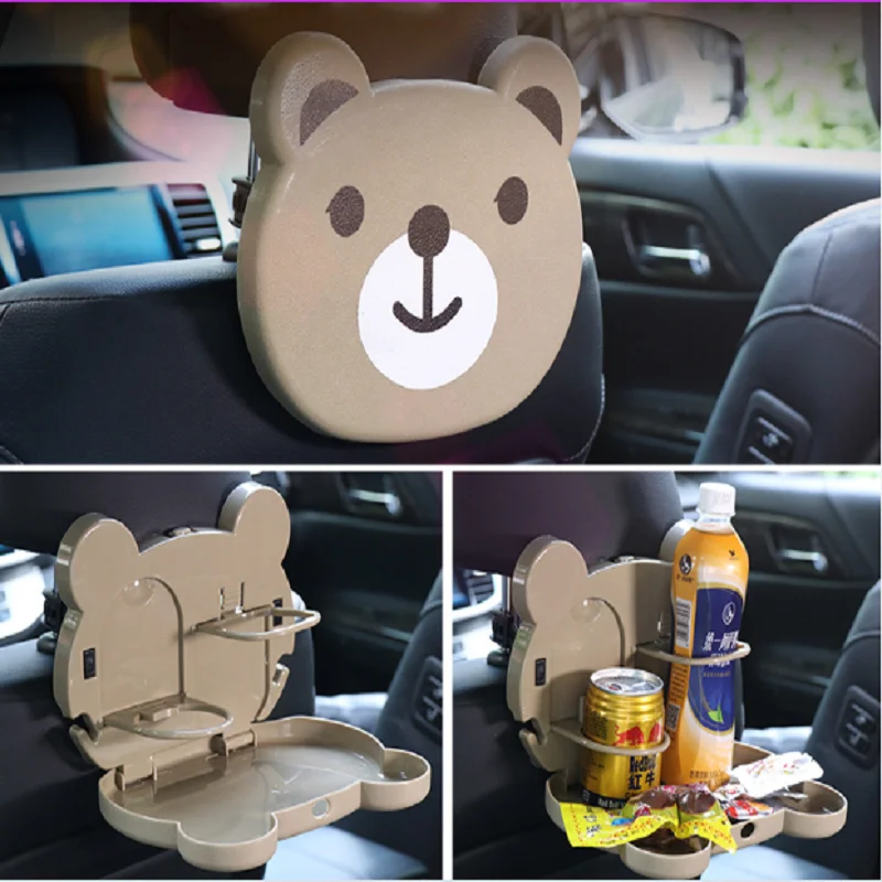 

Car Multifunctional Rear Seat Dining Table Cartoon Beverage Rack Snack Plate Folding Shelf