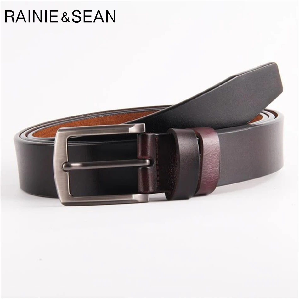 RAINIE SEAN Extra Long Belt Man Belt Genuine Leather Square Buckle Black Casual Mens Belt For Jeans 145CM 150CM 155CM 160CM 165