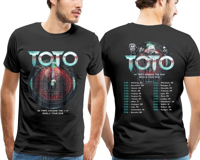 New Toto 40 Trips Around The Sun World Tour 2018 T Shirt Black S 4Xl T Shirt Mens Fashion Men