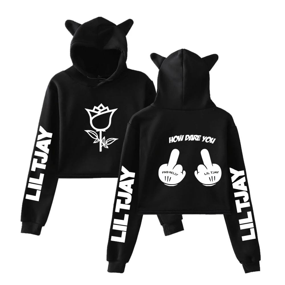 

2021 Rapper Lil Tjay Women's Cat Ear Sweatshirt Popular Casual Streetwear Harajuku Lil Tjay Hoodies For Women Hoodie Pullover