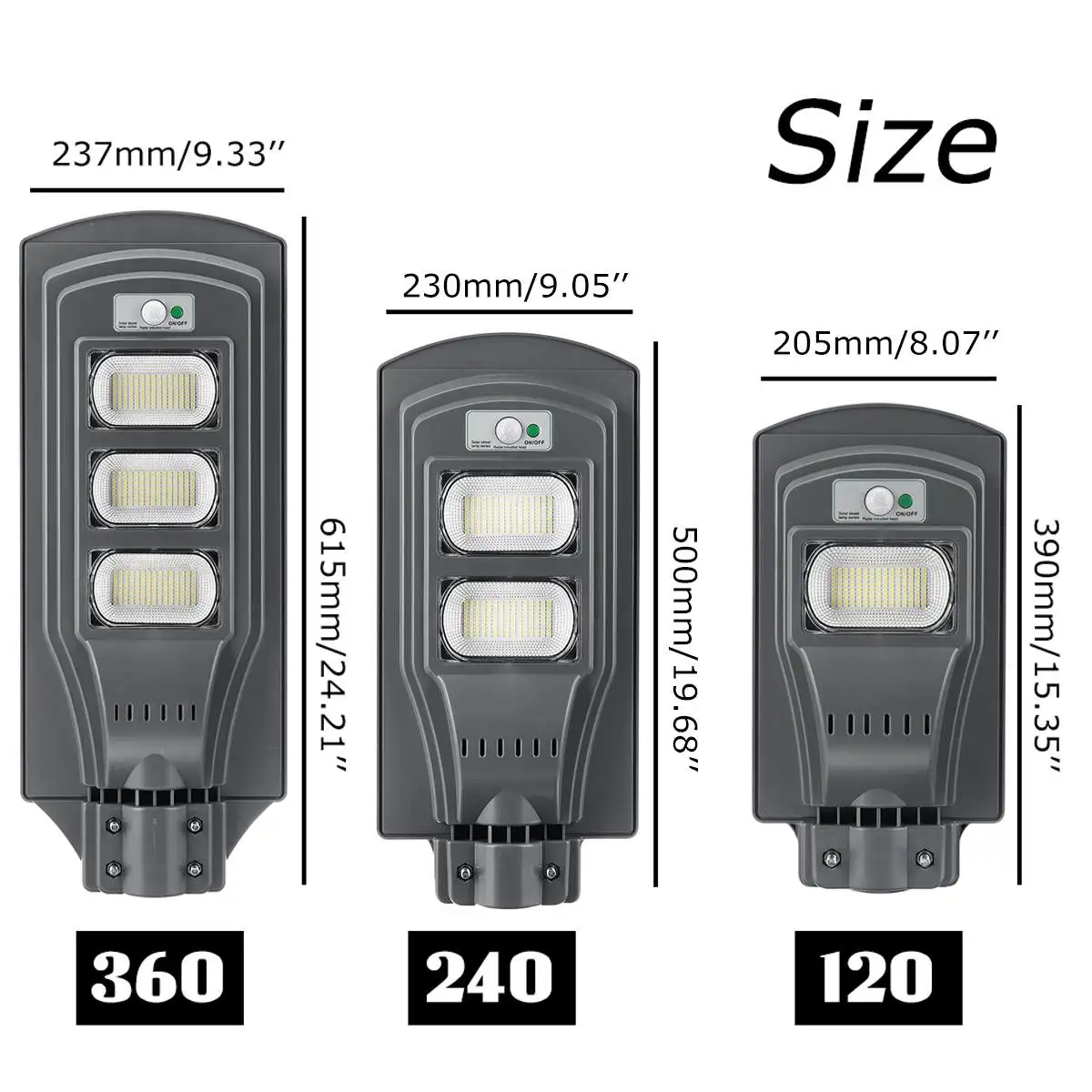120W 240W 360W солнечный уличный светильник с пультом дистанционного управления Управление; Открытый светильник ing движения PIR Сенсор светильник Управление для уличного желоба путь