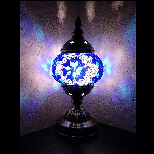 

Handcrafted Turkish Mosaic Glass Table Lamp | Great Home Decor for Living Room, Bed Room, Game Room, media Room | Also Great for Do