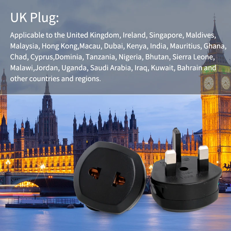 UK Conversion Plug US To UK Mini Lightweight Adaptor For Mobile Phone Charging Travel Abroad in Ireland Singapore Macau Dubai