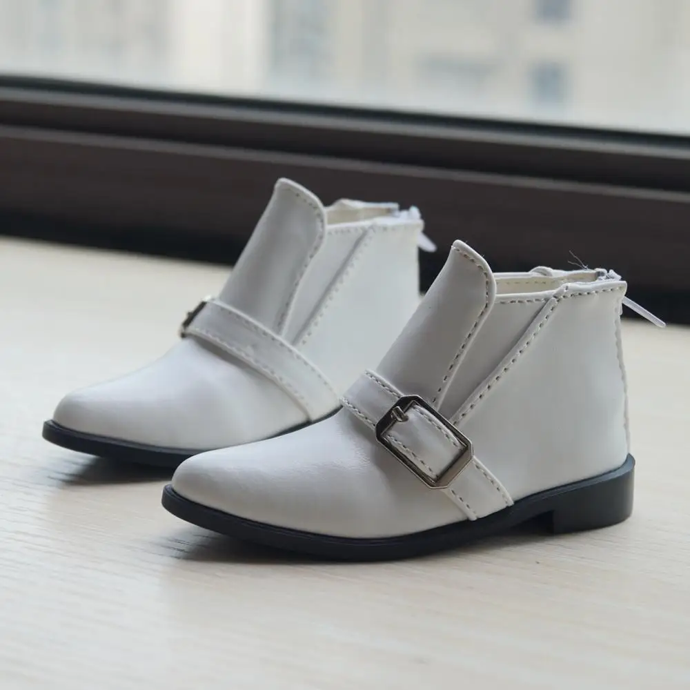 

BJD White Short Boots Bussiness Shoes Flats Synthetic Leather For 70cm Tall SD17 Male DK DZ AOD DD Doll