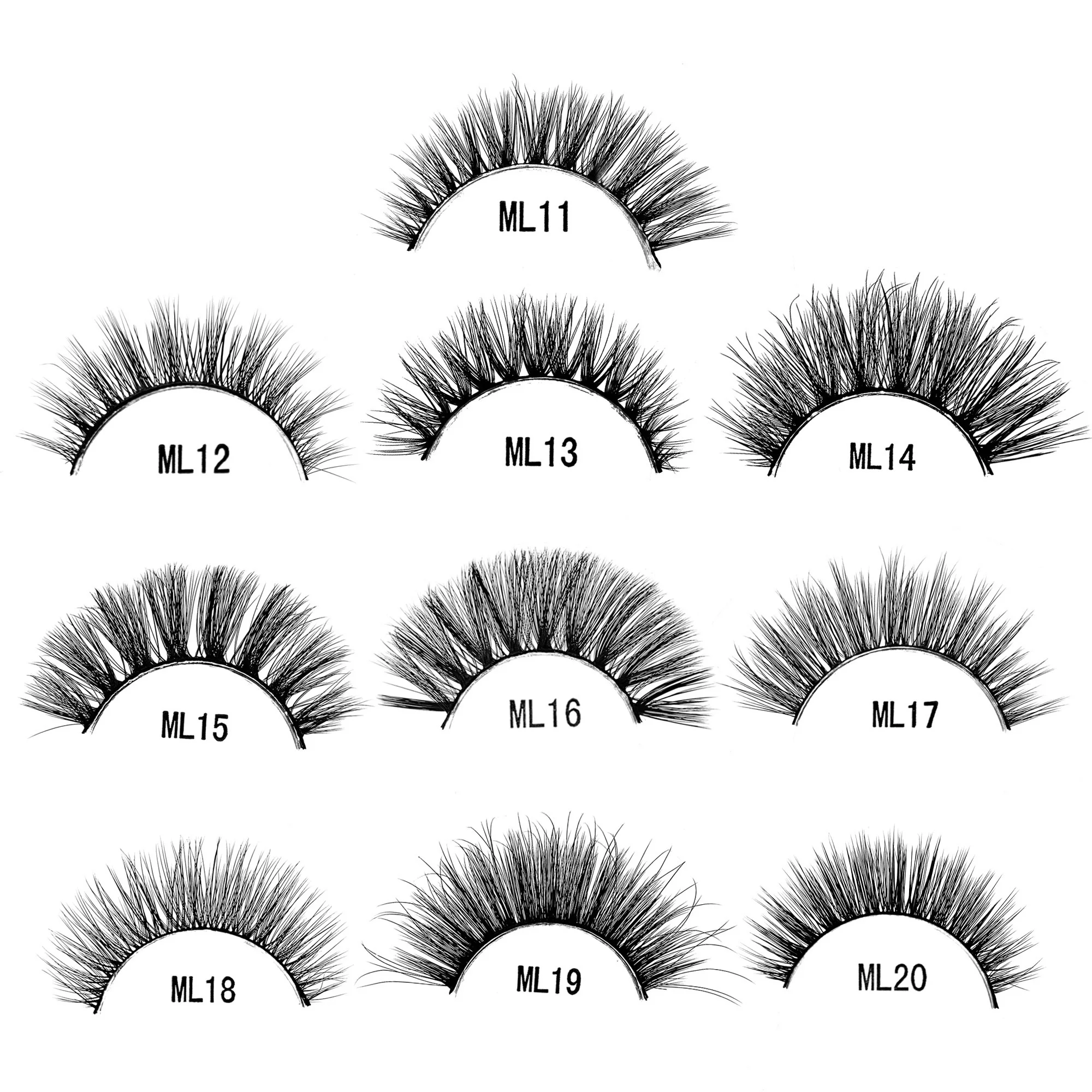 ขนตาปลอมขายส่ง10/20/50Pcs Mink Lashes ธรรมชาติ Eye Lashes Pack ขนตาปลอม Make Up ขนตาปลอมจำนวนมาก