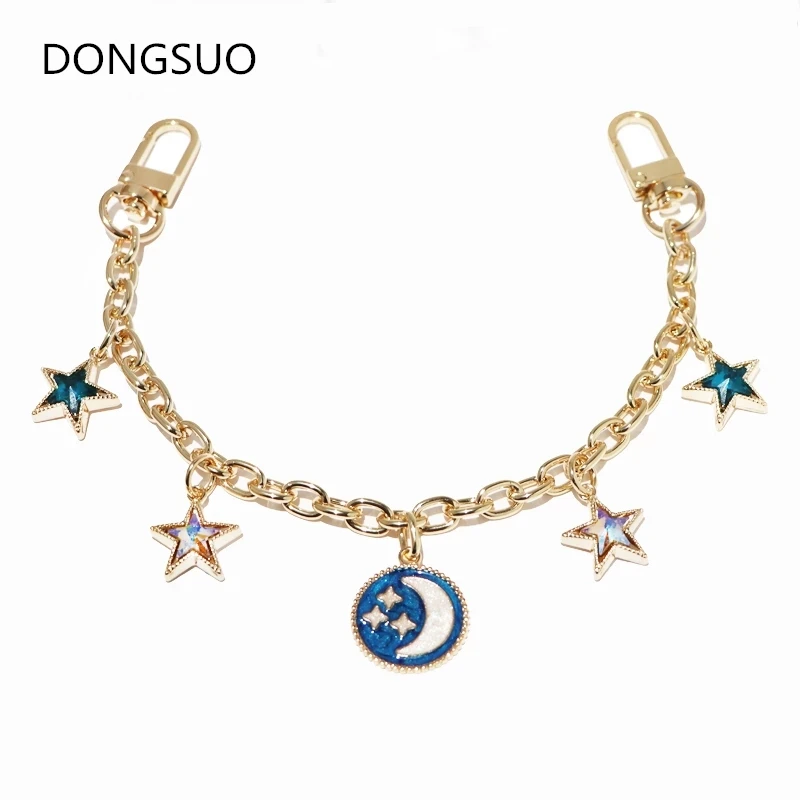 Designer chain strap with blue star gold metal chain ornament for handbag bag charms Accessories Hardware high quality