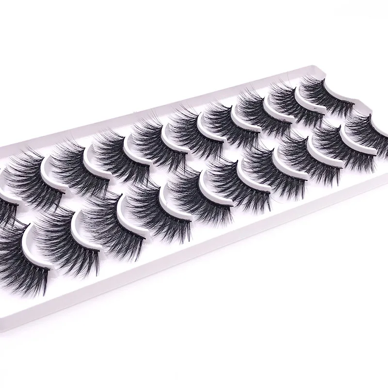 10Pairs 3D Faux Cils False Eyelashes Faux Mink Hair Handmade Fluffy Wispy Natural Long maquillaje Lashes Extension Makeup Tools