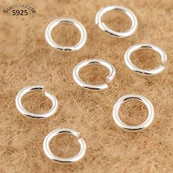 20pcs Genuine Real Pure Solid 925 Sterling Silver Open Jump Rings Split Ring for Key Chains Jewelry Making Findings Accessories