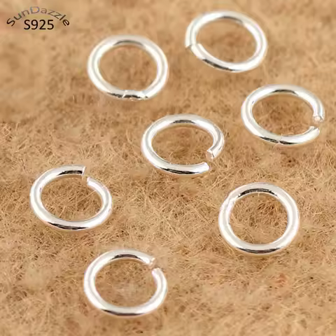 10pcs Genuine Real Pure Solid 925 Sterling Silver Open Jump Rings Split Ring for Key Chains Jewelry Making Findings Accessories