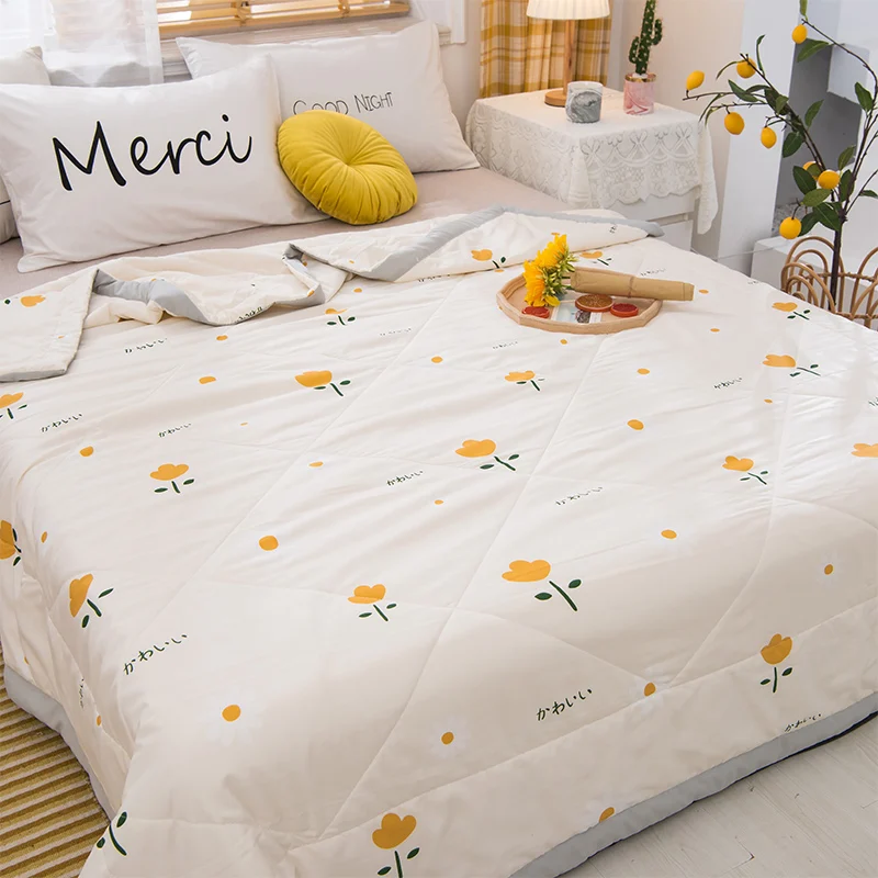 

Cotton Quilt Summer Blanket Quilt for Spring and Autumn Thin Children Duvet Insert Single Double Summer Quilt Airable Cover