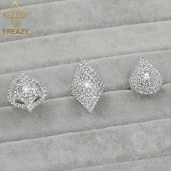 TREAZY Silver Color Rhinestone Crystal Wedding Rings For Women Fashion Bridesmaid Bridal Rings Adjustable Night Party Jewelry