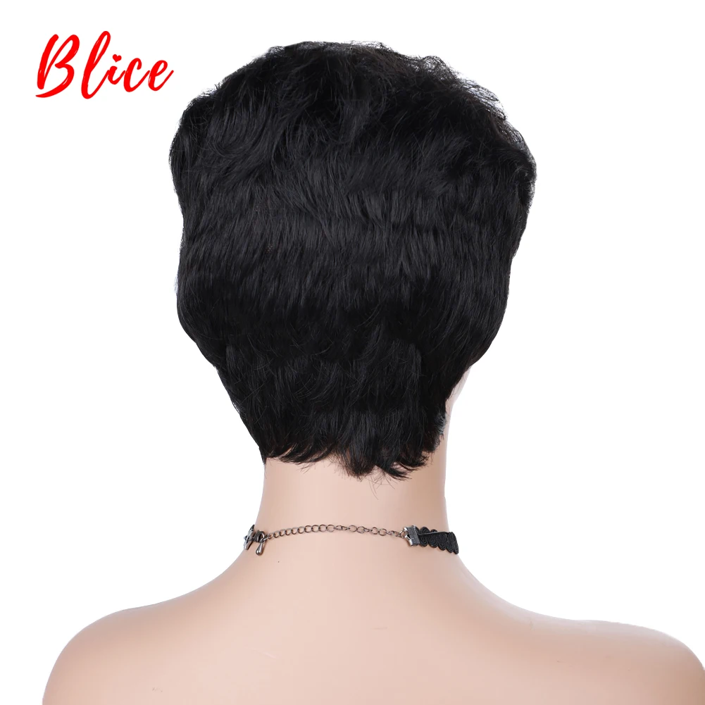 Blice Synthetic Hair Extension Short Wave For Women Black Curly Heat Resistant Kanekalon Daily Russian Ladies American