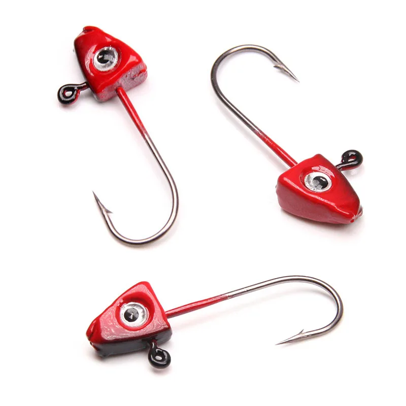 10pcs/lot 1.6g Jig Head Fishing Hooks  Lure Barbed Hook Hook Fishing Tackle Crankbaits Tackle fishing accessories 3D eyes image 4