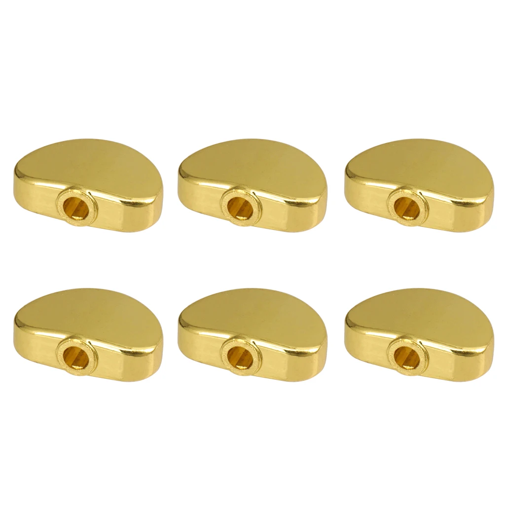 Pack of 6 Universal Guitar Tuner Machine Head Semicircle Buttons Tuning Key Replacement Gold with Screws