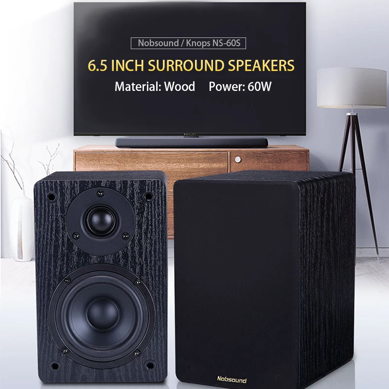 

KYYSLB 60W 4Ohm 4Inch NS-60S HIFI Speaker Surround Fever Passive Bookshelf Amplifier Speaker Household Wooden Bass Hifi Speaker