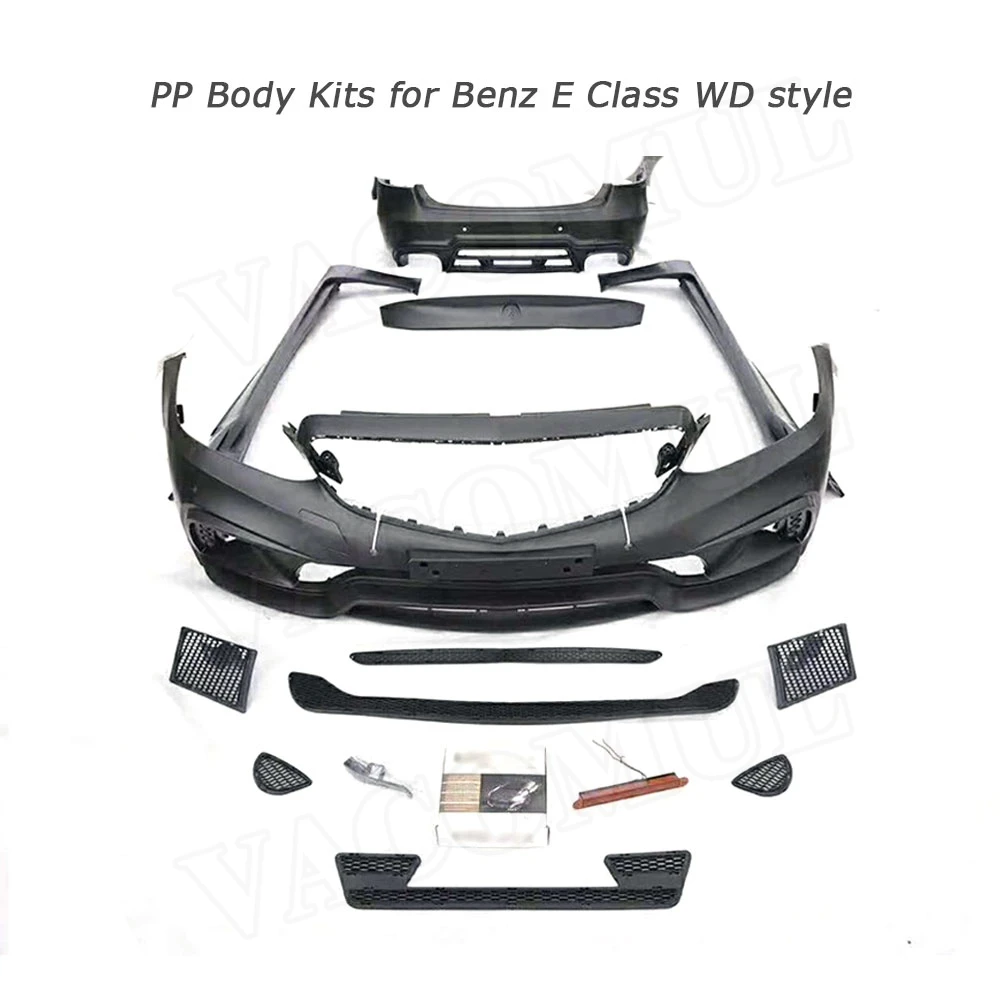 

PP Material Wide Body Kits Front Rear Bumper lip Spoiler for Mercedes Benz E Class WD Style