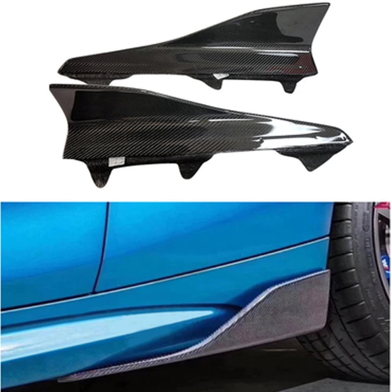 

For 2 Series BMW F87 M2 Base Coupe 2-Door Side Skirts Splitters Apron Flaps Carbon Fiber 2016 2017 2018 2019