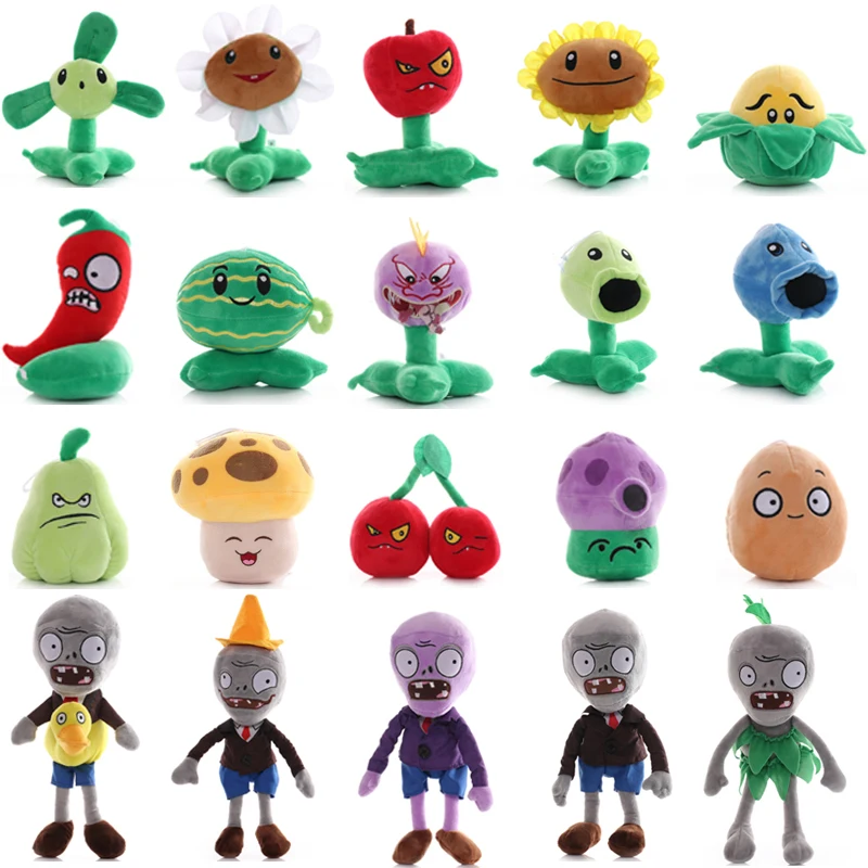 20pcs/lot Plants vs Zombies PVZ Plants & Zombies Stuffed Plush Toys Plants vs Zombies Plush Soft Game Toy Gift for Kids Children