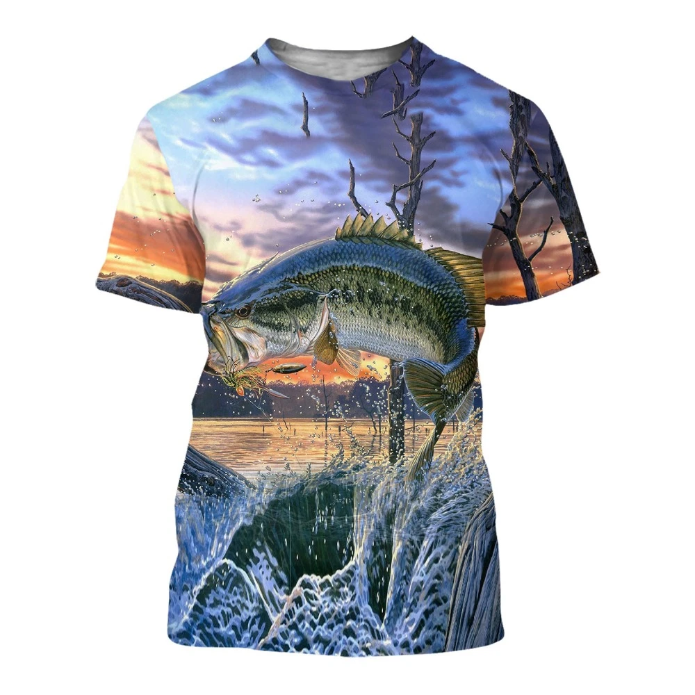 Summer Men t shirt 3D Catfish Fishing Printed T-Shirts Harajuku Casual short Sleeve Tee shirts Unisex Cool t-shirt