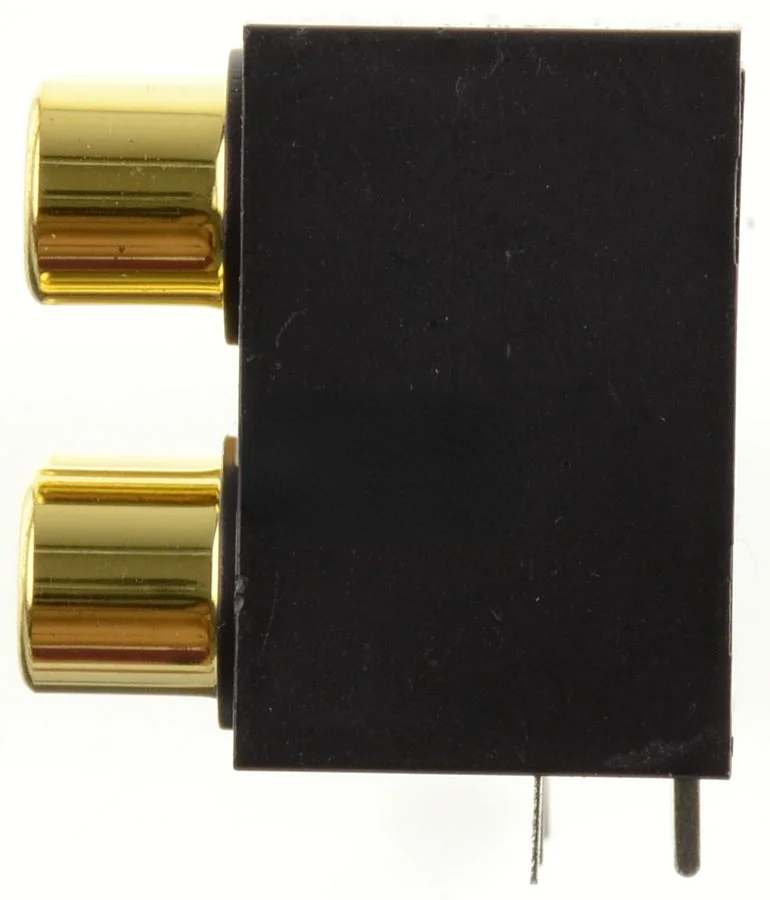 Sealed 2-position 3-pin RCA Lotus Socket, Gold-plated AV Amplifier Chassis Accessories, Concentric Hole Distance 14MM