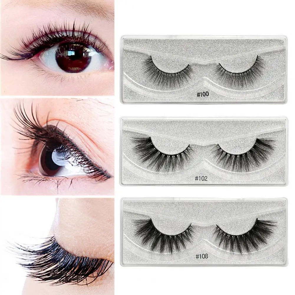 1 Pair Lash Slender Multiple Layers Natural Effect Handmade Mink Hair Eyelash for Dating Makeup Tools Accessories