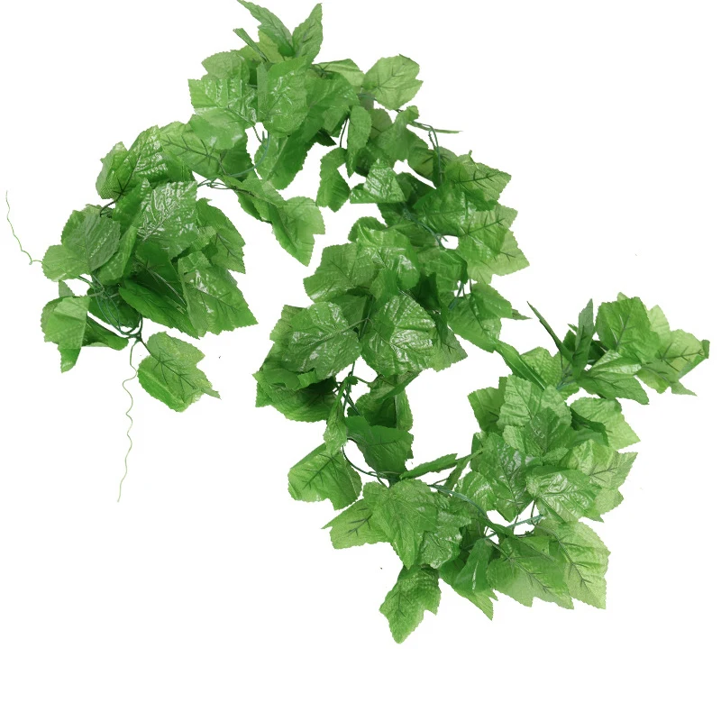 2/2.3M Artificial Plant Leaf Rattan Decoration Artificial Grape Vine Leaf Vine Decoration Ceiling Green Leaf Rattan Decoration