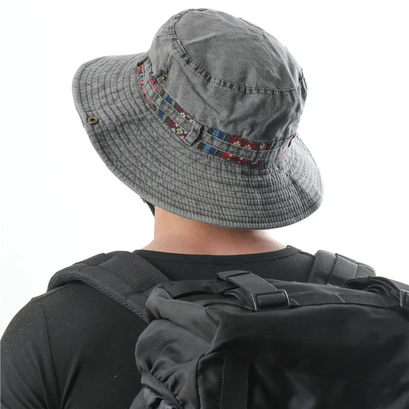 Sombrero de pescador de algodón para hombre, gorra de pescador con protección UV, multiusos, escalada al aire libre, pesca, turismo, Verano