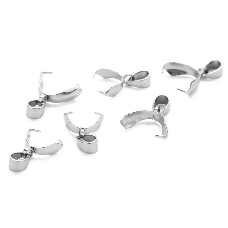 20pcs/lot Stainless Steel Pendant Clip Clasp Melon Seeds Buckle Pendant Connector Charm Bail Beads Jewelry Findings DIY Jewelry