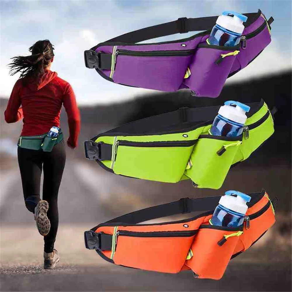 Sac de ceinture de sport imperméable, sac de course, Portable, léger, ceinture d'hydratation, bouteille d'eau, hanche