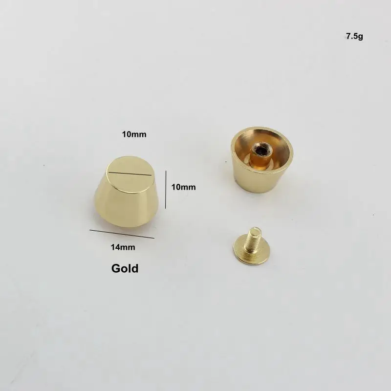 50pcs 10pcs 6colors High quality Solid Rivets Fasteners Gold High Quality Leather Crafts Bags shoes Studs