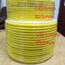 5 10 15 20 Meters Yellow PU Trachea 8x5mm 12x8mm  Frost Resistance Polyurethane Air Compressor Hose Air Duct 8*5 12*8 mm