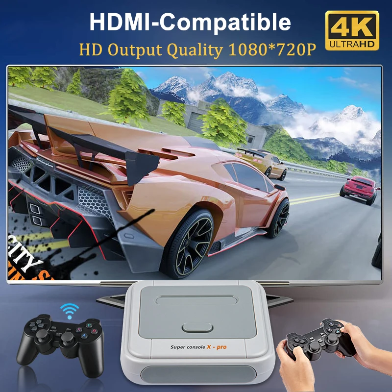 HEYNOW Amlogic S905X WiFi 4K HD Super Console X Pro 50 emulatore 50000 giochi Retro Mini TV Box lettore di videogiochi per PS1/N64/DC
