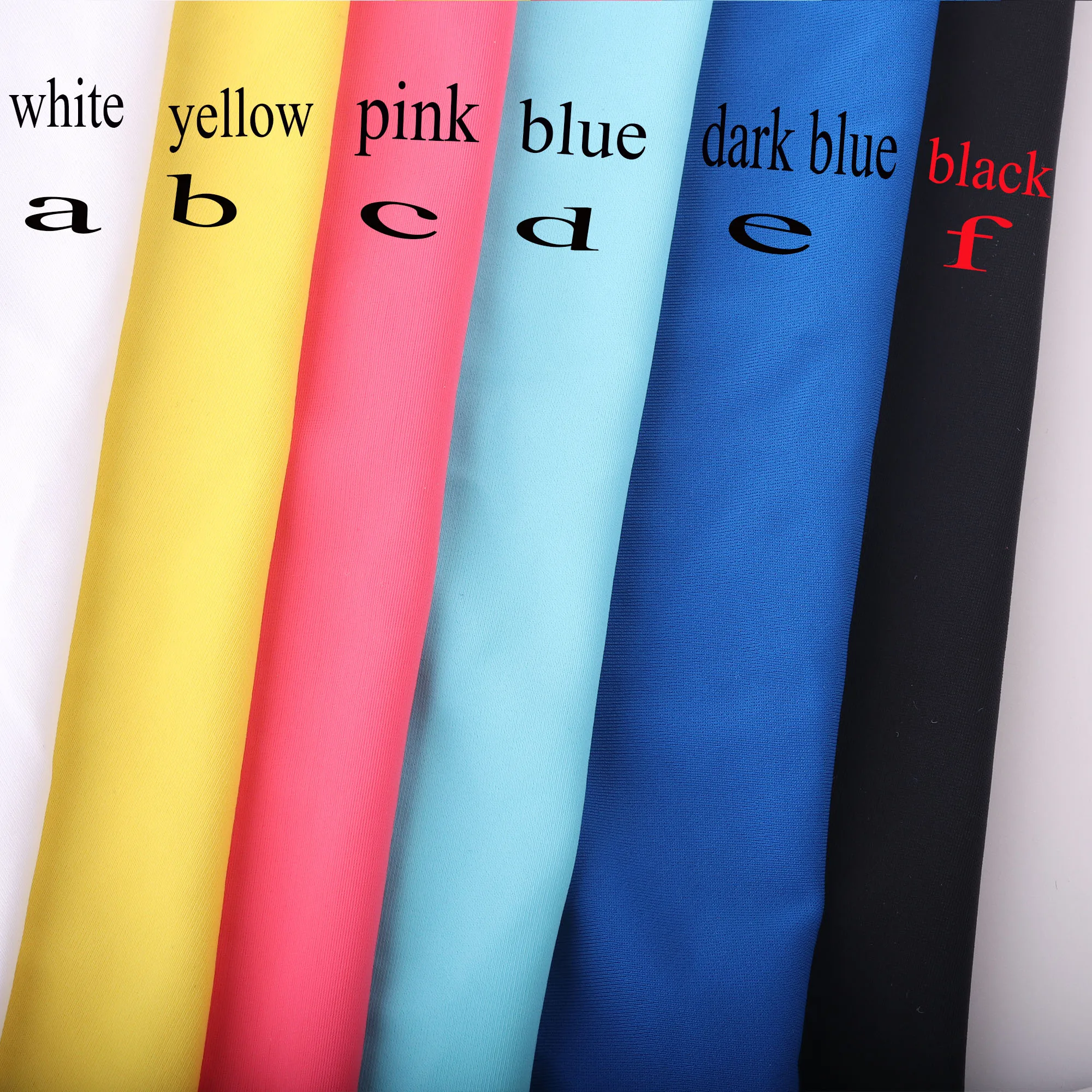 

Lycra Spandex Stretch Fabric Solid Colors Anti Dust Mask Soft Smooth Tight and Elastic for Yoga Dance Swimwear Scarves 0.5 Yard