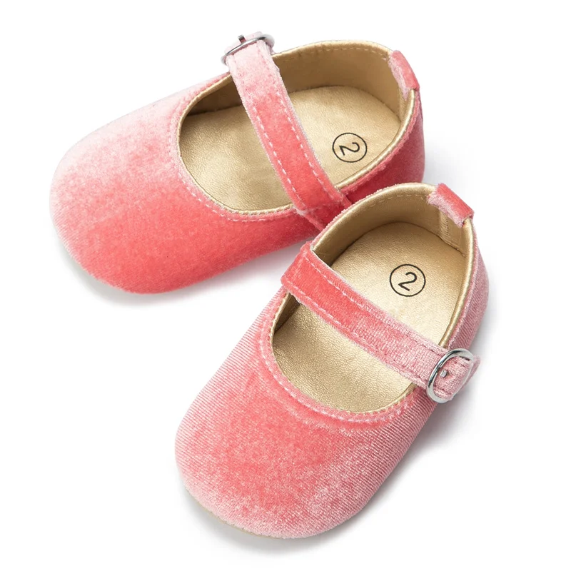 2021 New Baby Girls Shoes First Walker Pink Princess Shoes PU Anti-slip Cotton Bottom Toddler Flash Crib Shoe Infant Moccasins