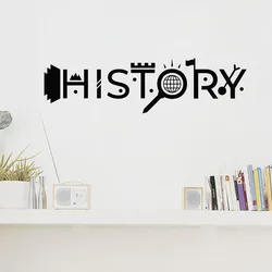 Creative Lettering History Wall Decal Study Teen Room Wall Stickers Classroom Decoration Living Room Bedroom Home Decor